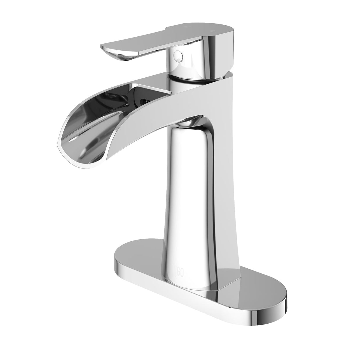 VIGO Paloma Single Hole Bathroom Faucet With Deck Plate In Chrome VG01041CHK1