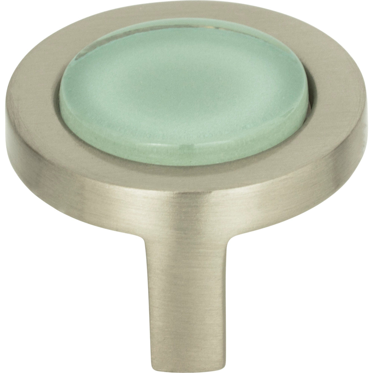 Atlas Homewares Spa Green Round Knob 1 1/4 Inch Brushed Nickel