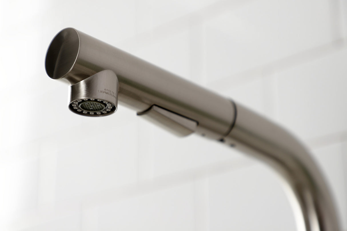 Gourmetier LS2718CTL Continental Single-Handle Kitchen Faucet with Pull-Out Sprayer, Brushed Nickel