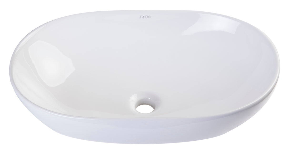 EAGO BA352 23" OVAL CERAMIC ABOVE MOUNT BATHROOM BASIN VESSEL SINK