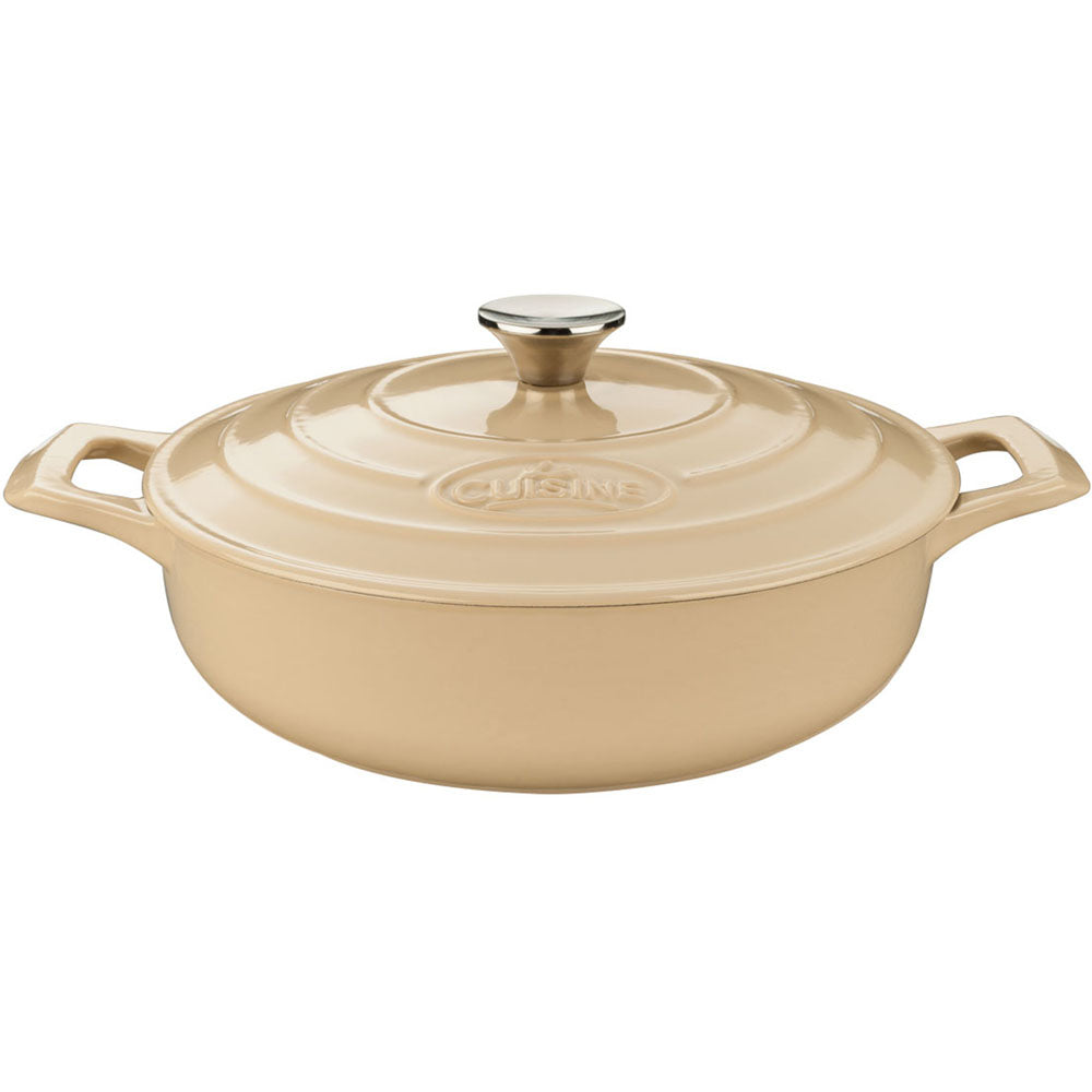 La Cuisine LC 3185MB 3.75 QT Saute Casserole, Cast Iron, Pro Range, Matte Black Enamel