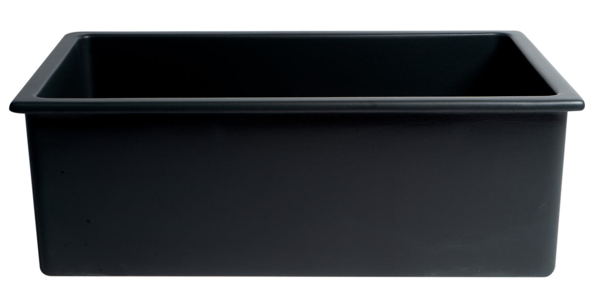 Black Matte 30" x 18" Fireclay Undermount / Drop In Fireclay Kitchen Sink