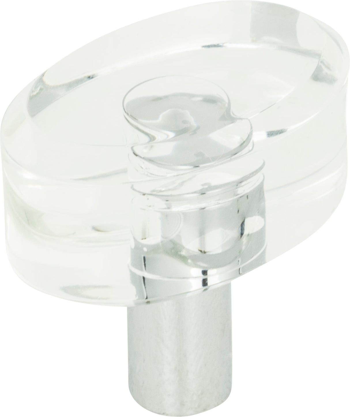 Atlas Homewares Optimism Oval Knob 1 1/2 Inch Polished Chrome