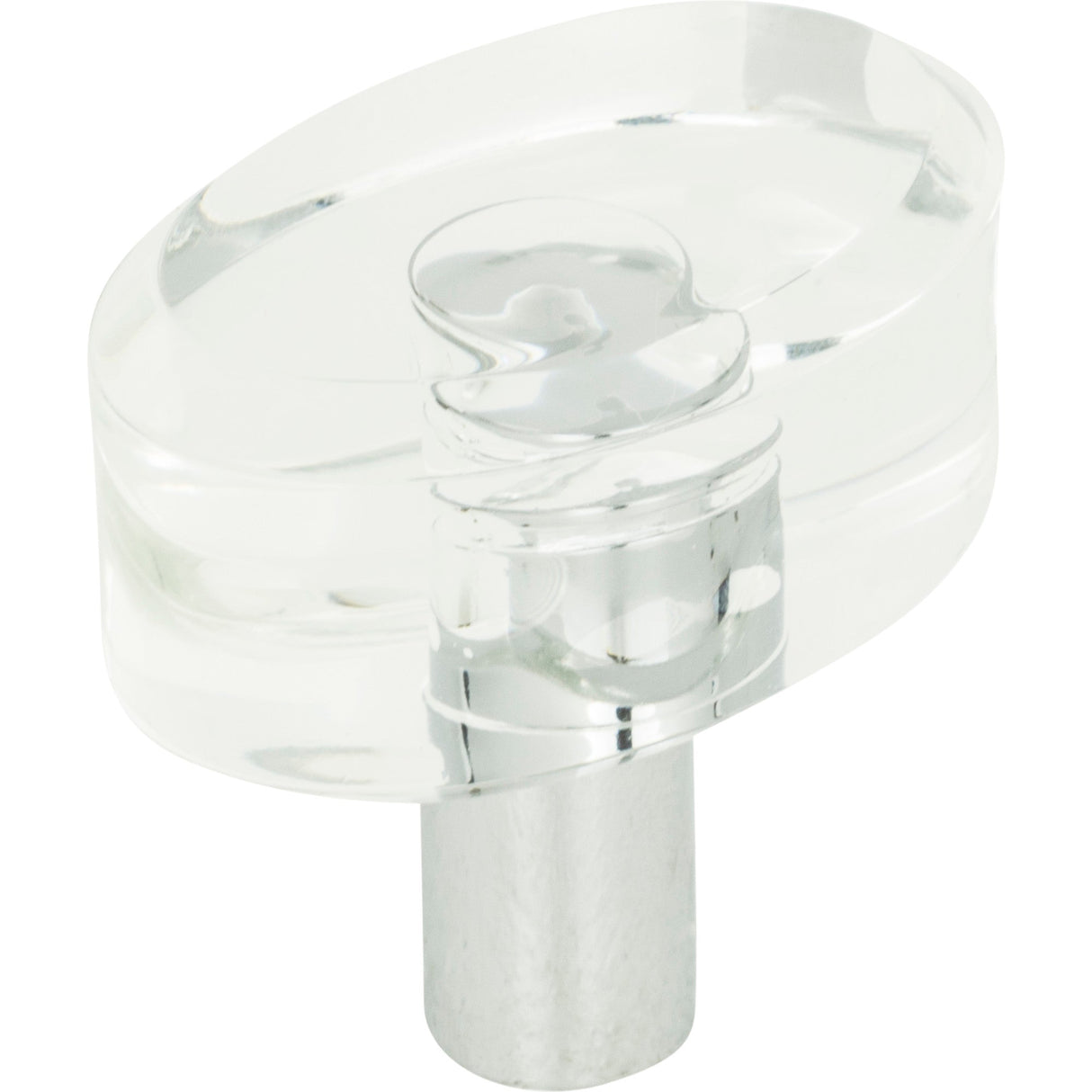 Atlas Homewares Optimism Oval Knob 1 1/2 Inch Polished Chrome