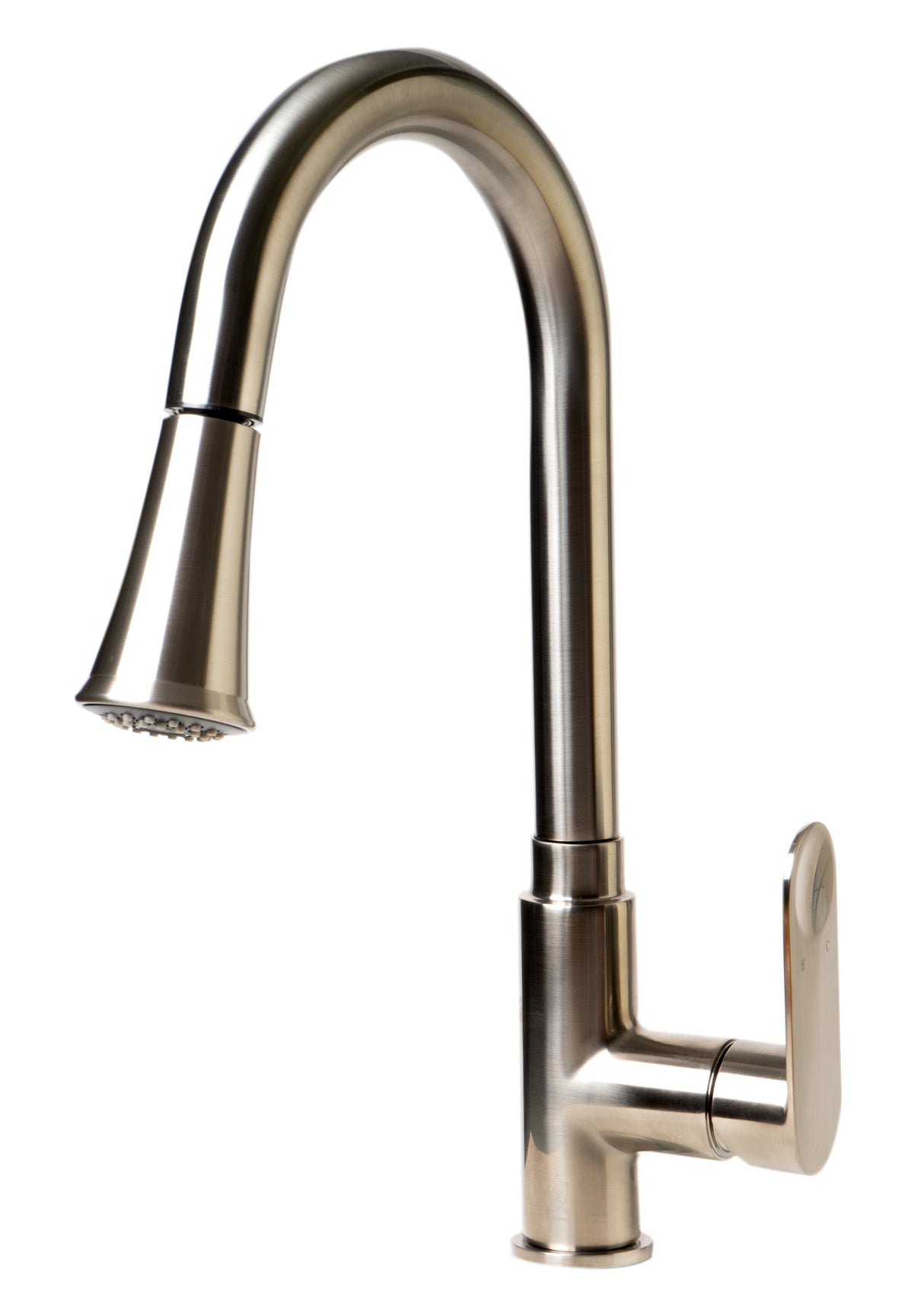 Brushed Nickel Gooseneck Pull Down Kitchen Faucet