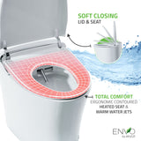 ANZZI TL-STSF851WH-FBA ENVO Aura Smart Toilet Bidet with Remote & Auto Flush