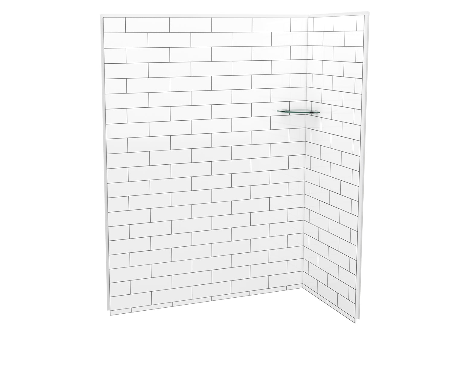 MAAX 107465-301-526 Utile 6032 Composite Direct-to-Stud Two-Piece Corner Shower Wall Kit in Metro Tux