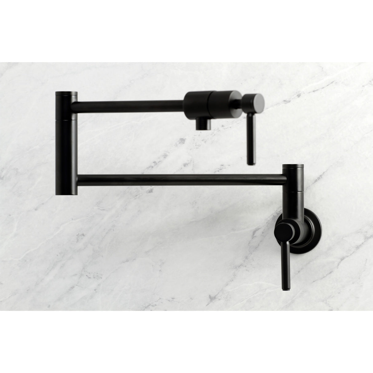 Kingston Brass KS4100DL Concord Wall Mount Pot Filler, Matte Black