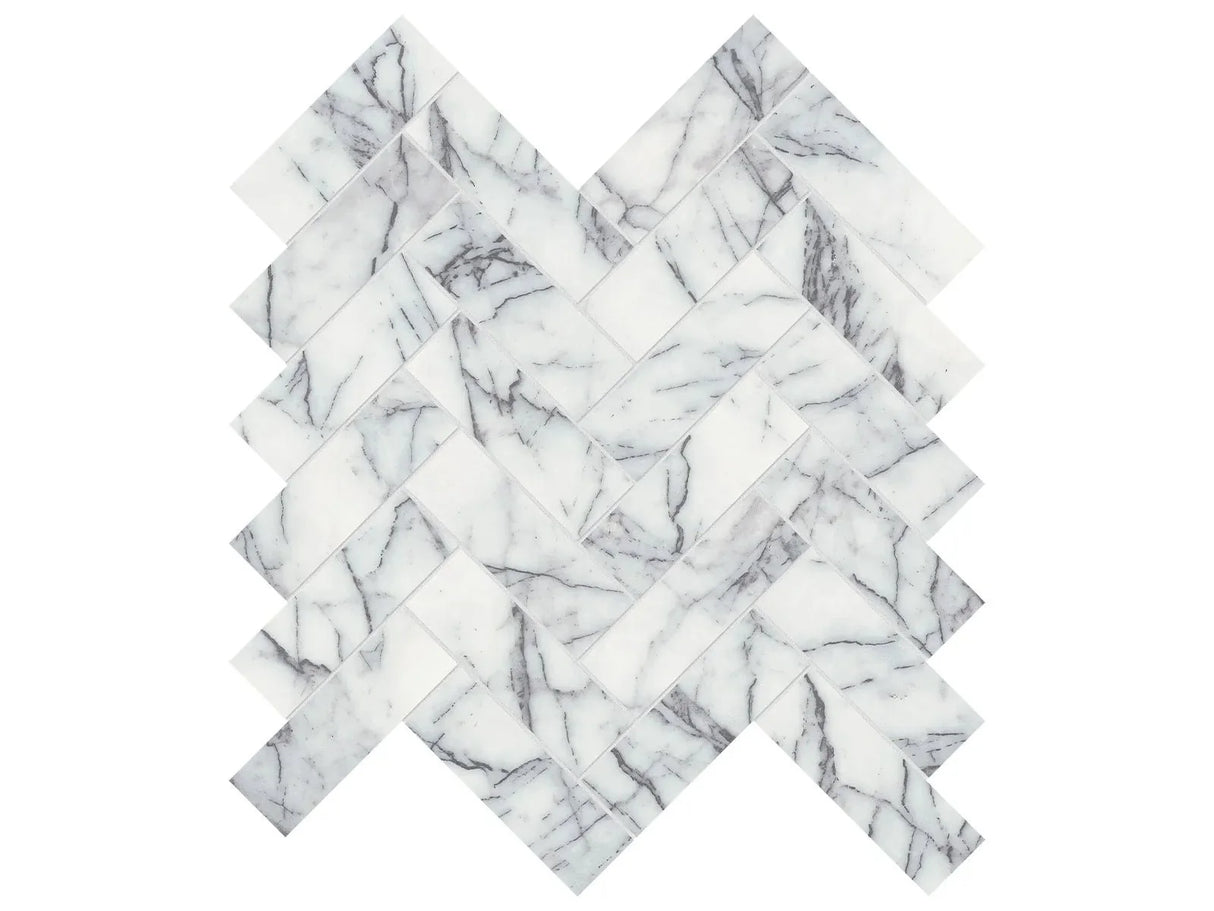 Anatolia Tile 1.25X4 Lilac Volta Herringbone Honed Marble Mosaic 5001-0330-0 * 1 Sheet = .89 Sqft * Lilac Volta Herringbone - premium natural stone mosaic tile from Anatolia Tile, available at PoshHaus showroom in Keene, NH