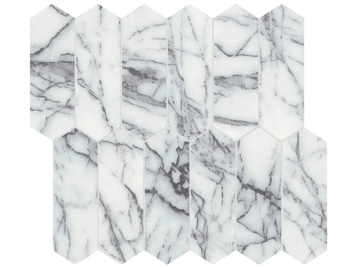 Anatolia Tile 2X6 Lilac Volta Picket Honed Marble Mosaic 5001-0331-0 * 1 Sheet = .87 Sqft * Lilac Volta Picket 2x6 - premium natural stone mosaic tile from Anatolia Tile, available at PoshHaus showroom in Keene, NH