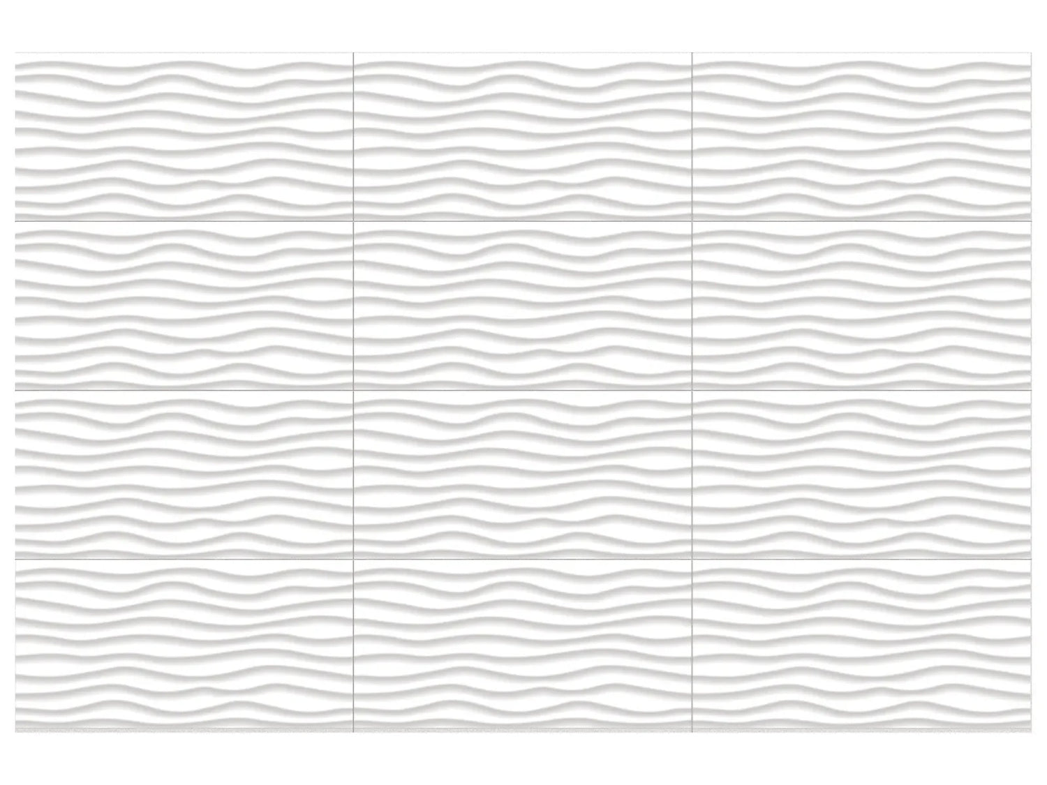Anatolia 12X24 Linea Oblique Sculpted White Glossy Wall Tile 4000-0045-2 Linea Oblique 12x24 - premium natural stone mosaic tile from Anatolia Tile, available at PoshHaus showroom in Keene, NH