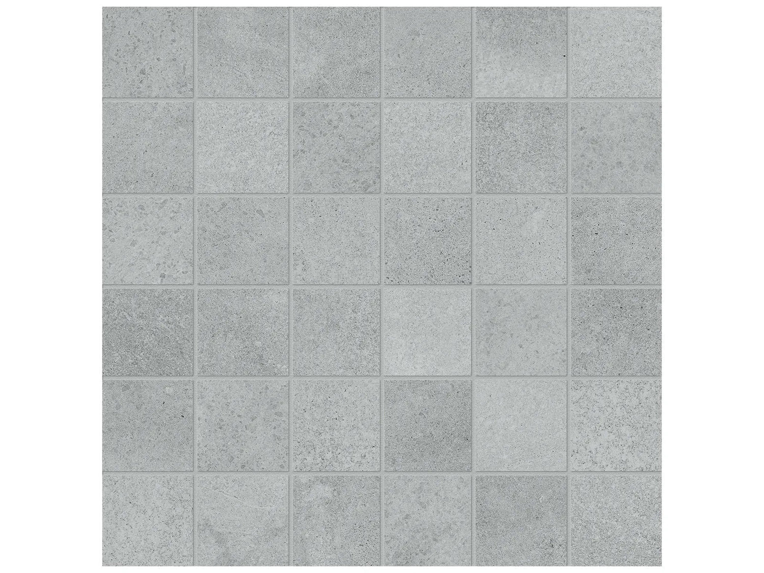 Anatolia Tile 2X2 Industria Lithium Matte 36 Piece Porcelain Mosaics. 1 Sheet = .96 Sq. Ft. 4501-0105-0 (63-593) Lithium 2x2 - premium natural stone mosaic tile from Anatolia Tile, available at PoshHaus showroom in Keene, NH