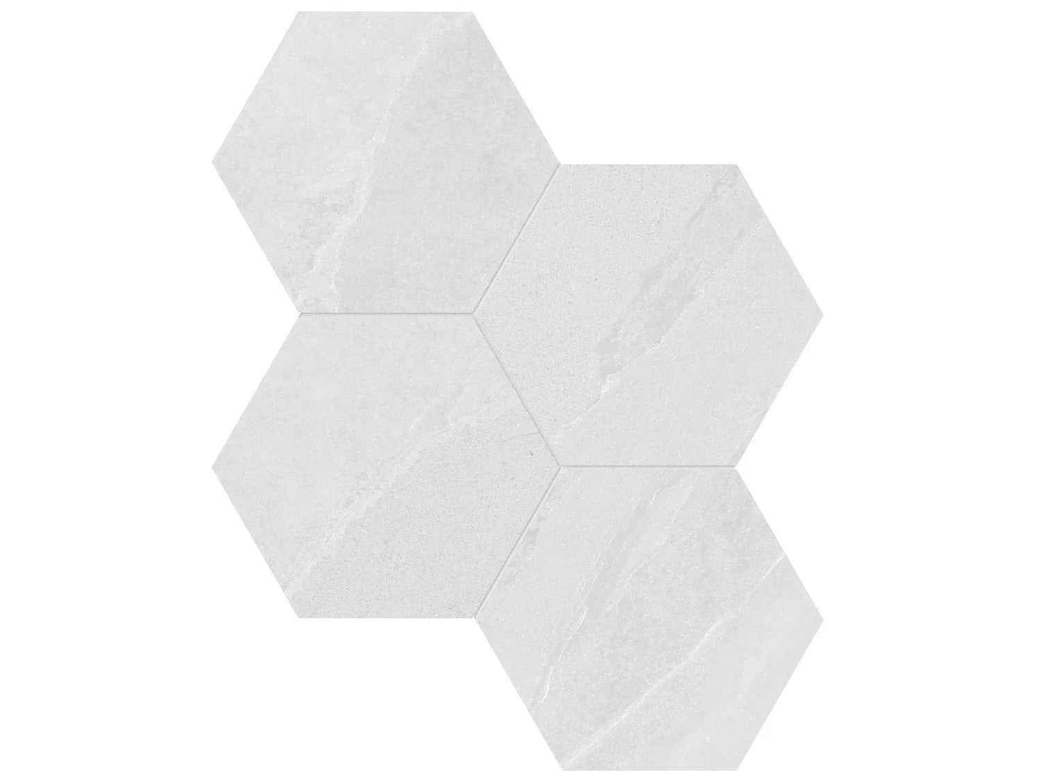 Anatolia Tile 6" Hex Nord Lithium 4501-0387-1 - 1 Sheet = .797 Sf" Lithium 6" Hexagon - premium natural stone mosaic tile from Anatolia Tile, available at PoshHaus showroom in Keene, NH