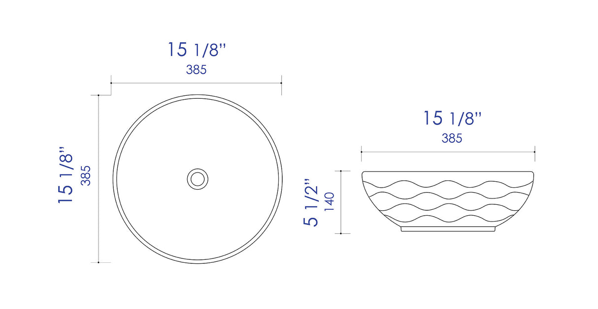 ALFI brand ABC909 White 17" Decorative Round Vessel Above Mount Ceramic Sink