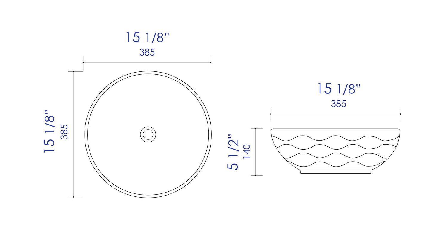 ALFI brand ABC909 White 17" Decorative Round Vessel Above Mount Ceramic Sink