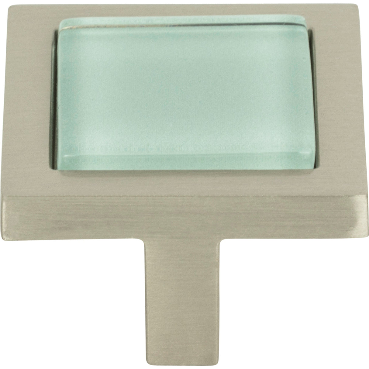 Atlas Homewares Spa Green Square Knob 1 3/8 Inch Brushed Nickel