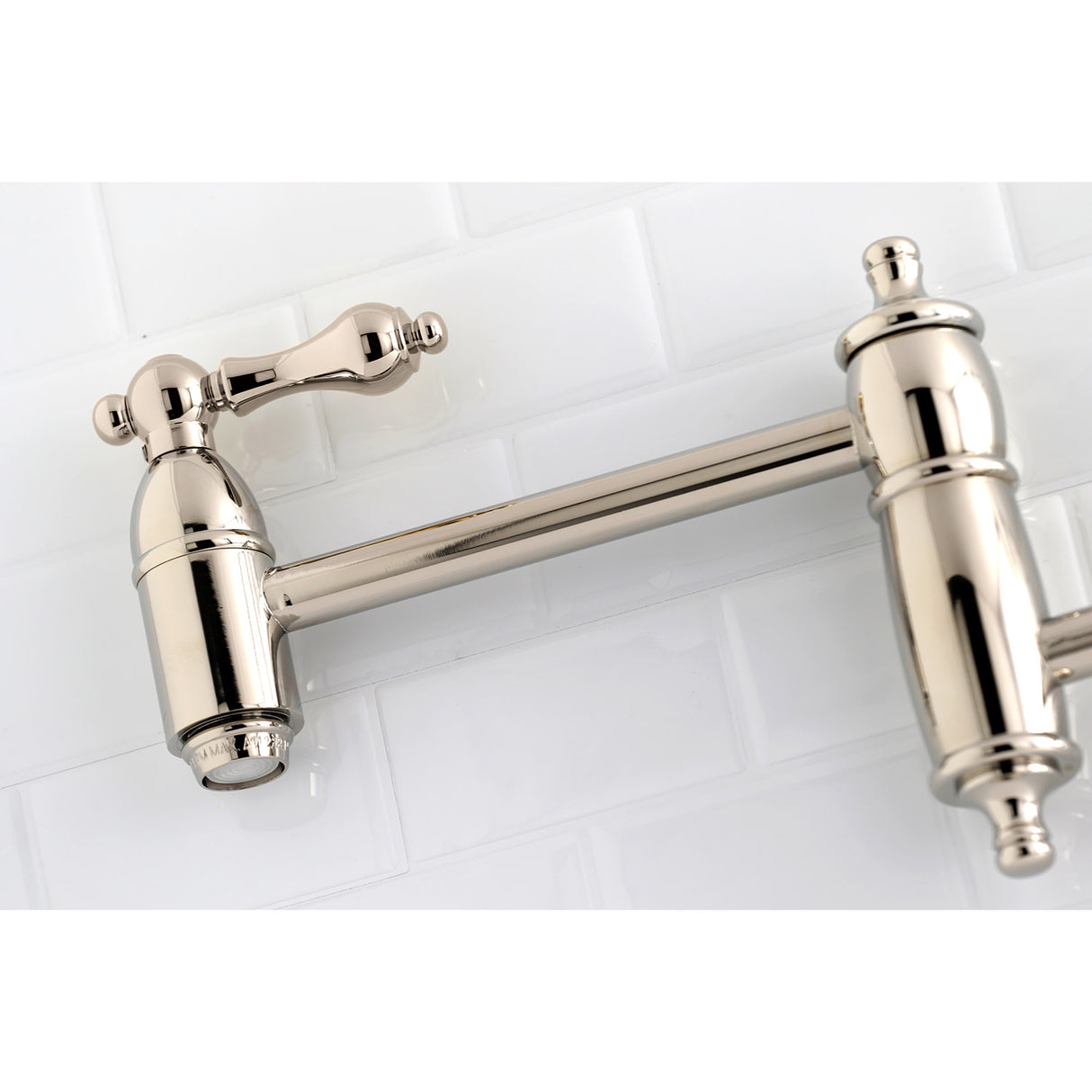 Kingston Brass KS3106AL Restoration Wall Mount Pot Filler Kitchen Faucet, Polished Nickel