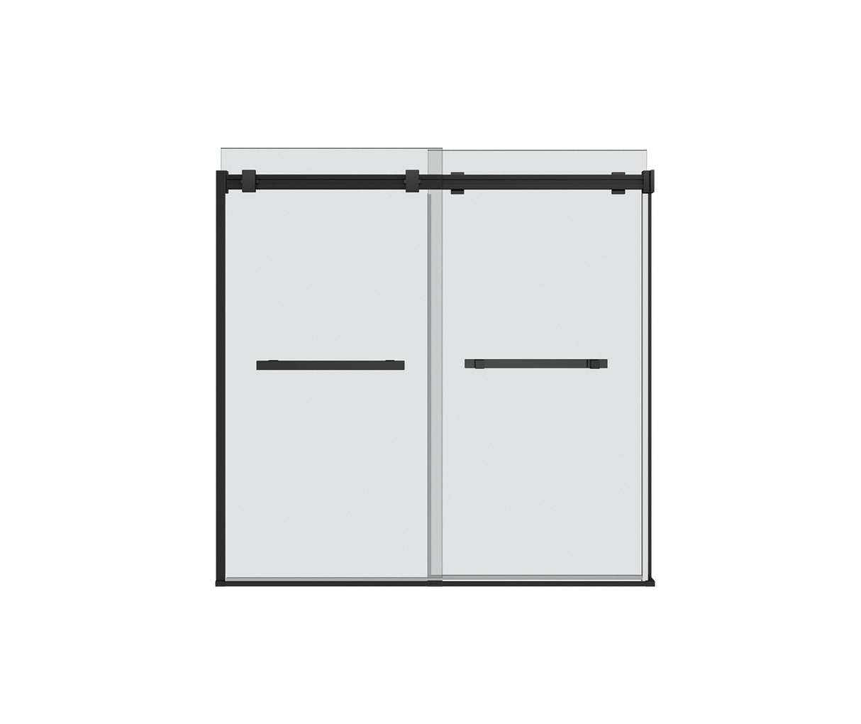 MAAX 136272-900-340-000 Duel 56-58 ½ x 70 ½-74 in. 8mm Bypass Shower Door for Alcove Installation with Clear glass in Matte Black