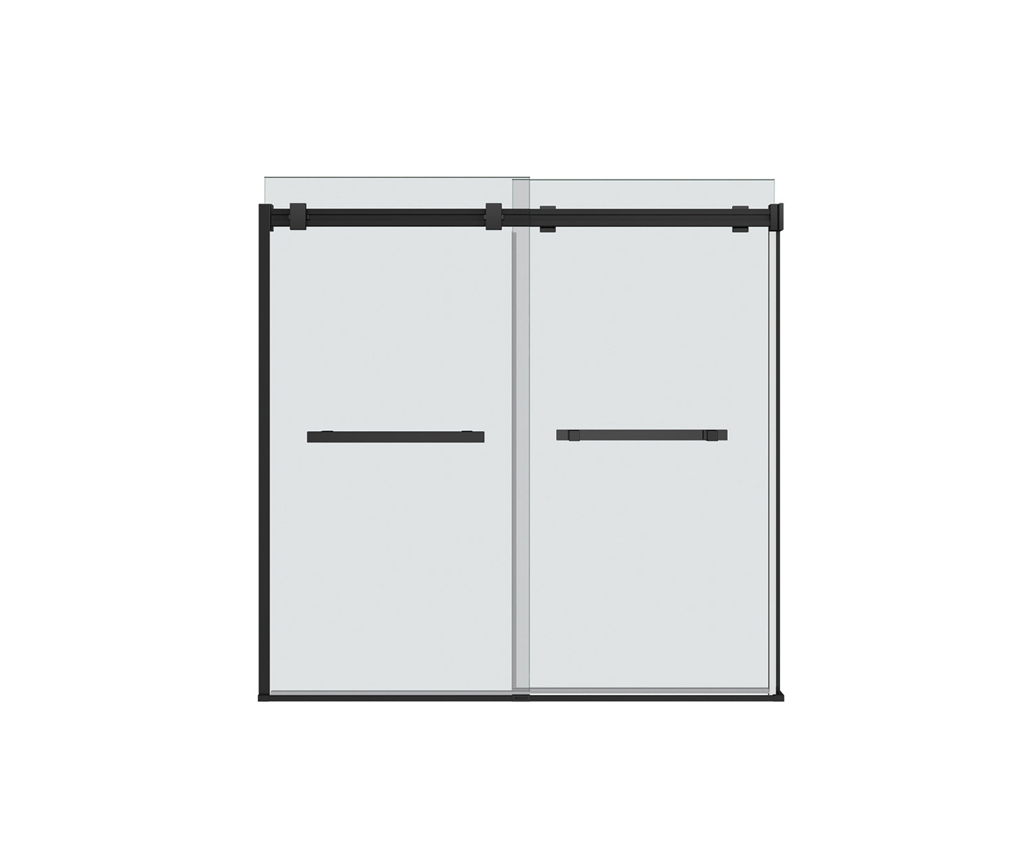 MAAX 136272-900-340-000 Duel 56-58 ½ x 70 ½-74 in. 8mm Bypass Shower Door for Alcove Installation with Clear glass in Matte Black