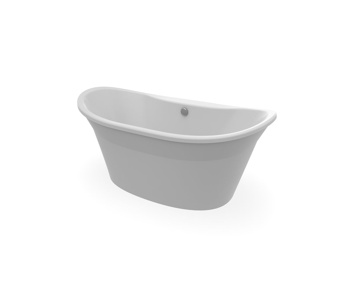 MAAX 106150-000-002-128 Orchestra 6032 AcrylX Freestanding Center Drain Bathtub in White with Sterling Silver Skirt