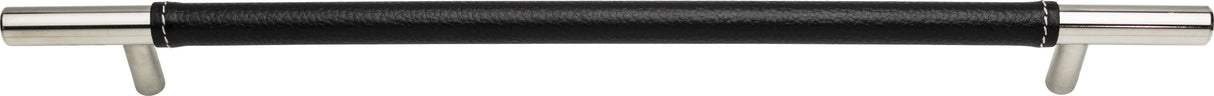 Atlas Homewares Zanzibar Black Leather Pull 11 5/16 Inch (c-c) Polished Chrome