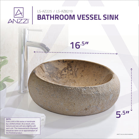 ANZZI LS-AZ8219 Livy Vessel Sink in Classic Cream Marble
