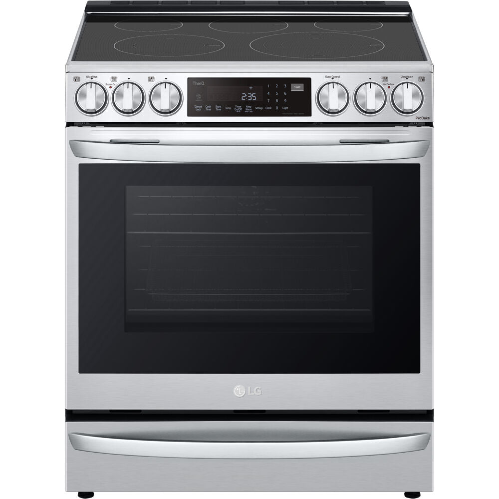 LG LSEL6337F 6.3CF Electric Single Oven Slide-In Range,Instaview,Air Fry,Air SousVide