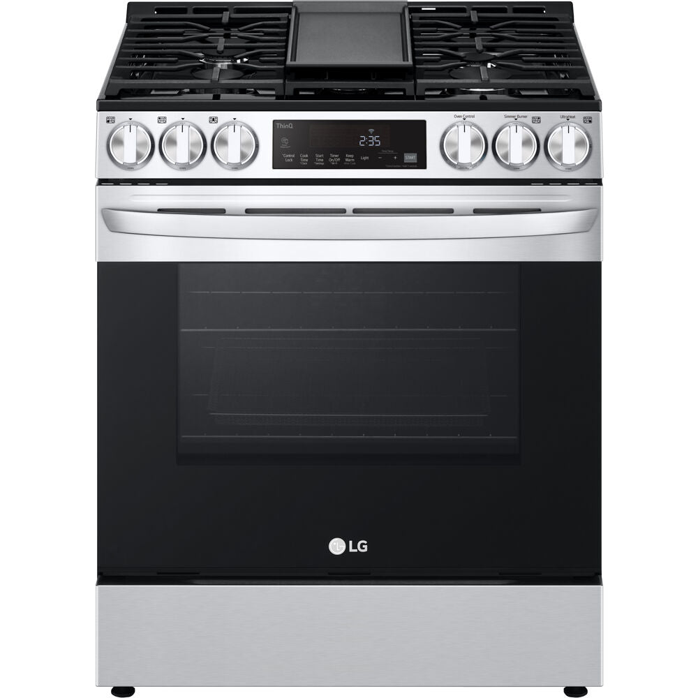 LG LSGL5833F 5.8 CF Gas Single Oven Slide-In Range, Air Fry, Fan Convection, ThinQ