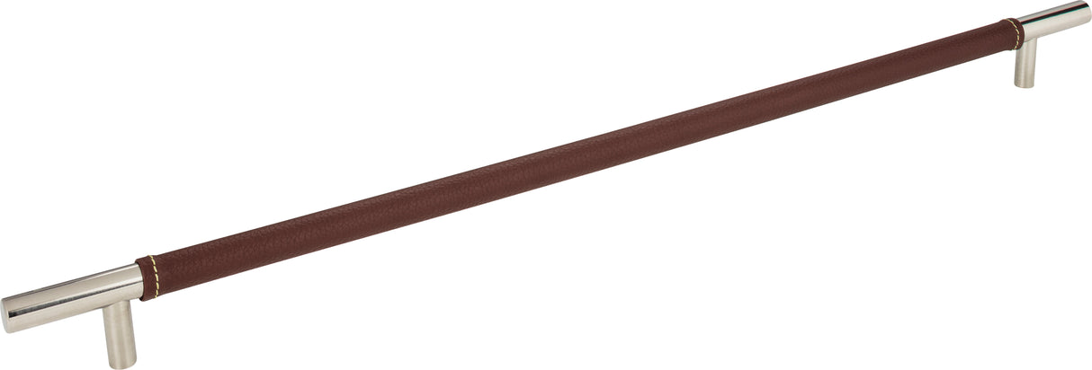 Atlas Homewares Zanzibar Brown Appliance Pull 17 Inch (c-c) Leather Polished Chrome
