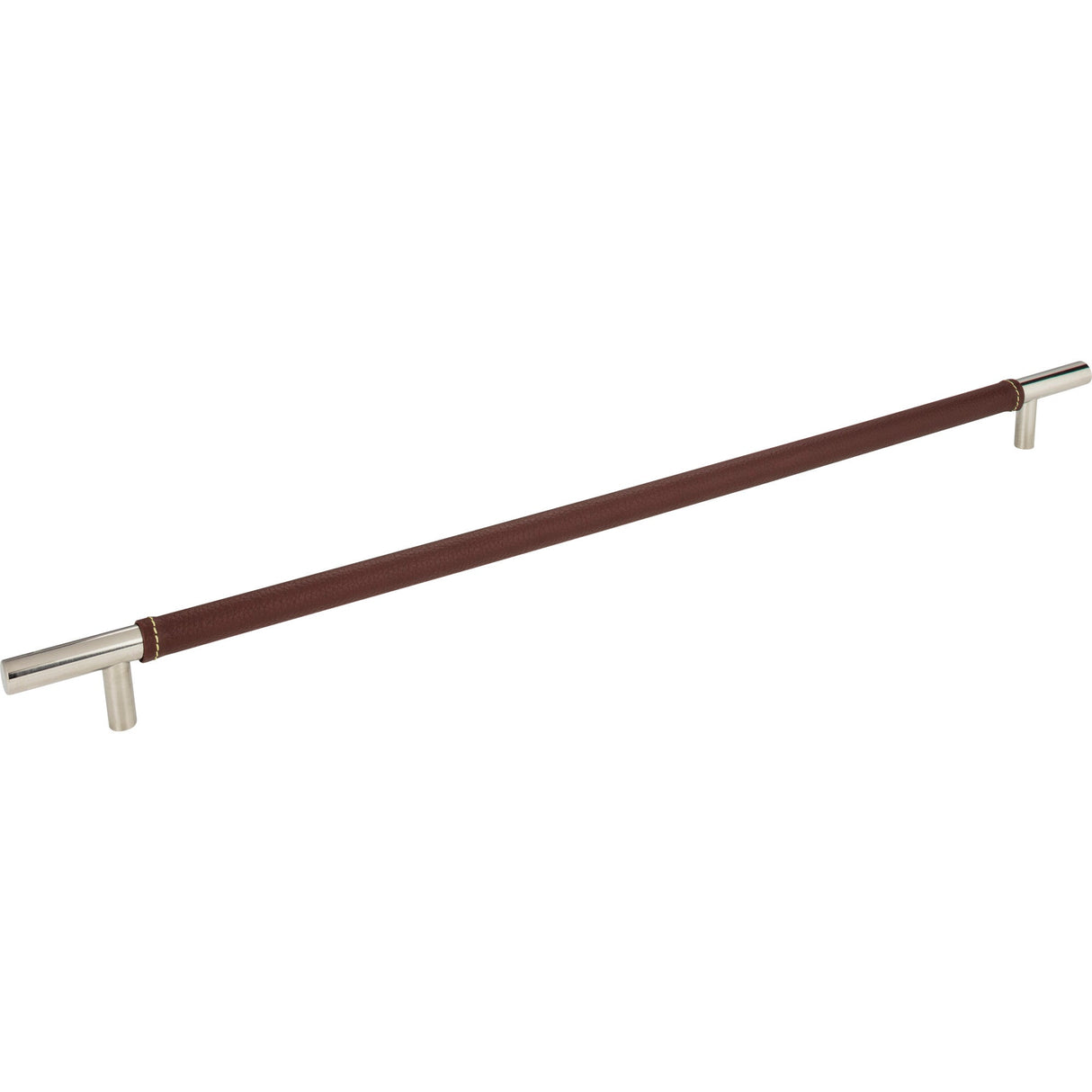 Atlas Homewares Zanzibar Brown Appliance Pull 17 Inch (c-c) Leather Polished Chrome