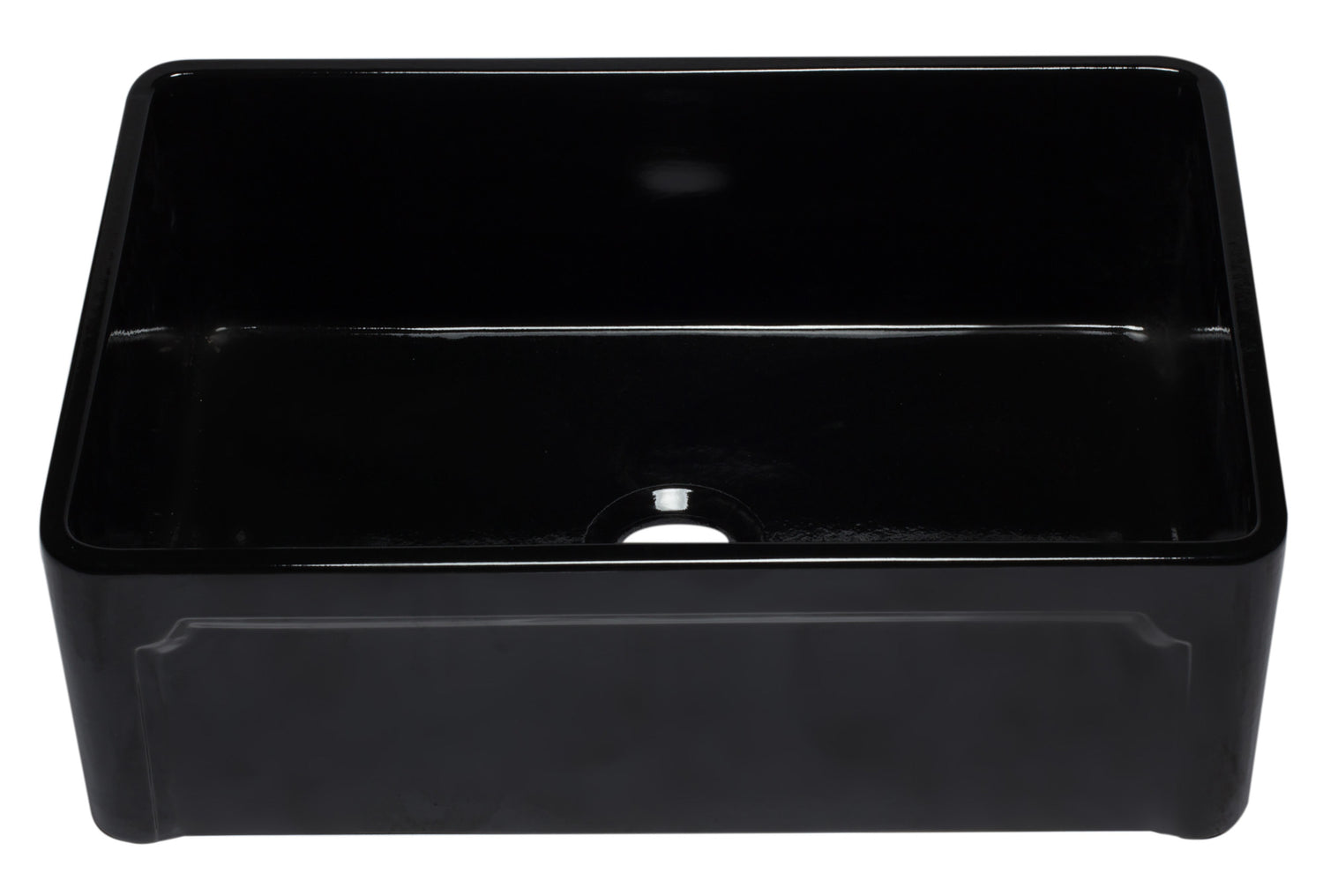 ALFI brand AB3020SB-BG 30 inch Black Reversible Single Fireclay Farmhouse Kitchen Sink