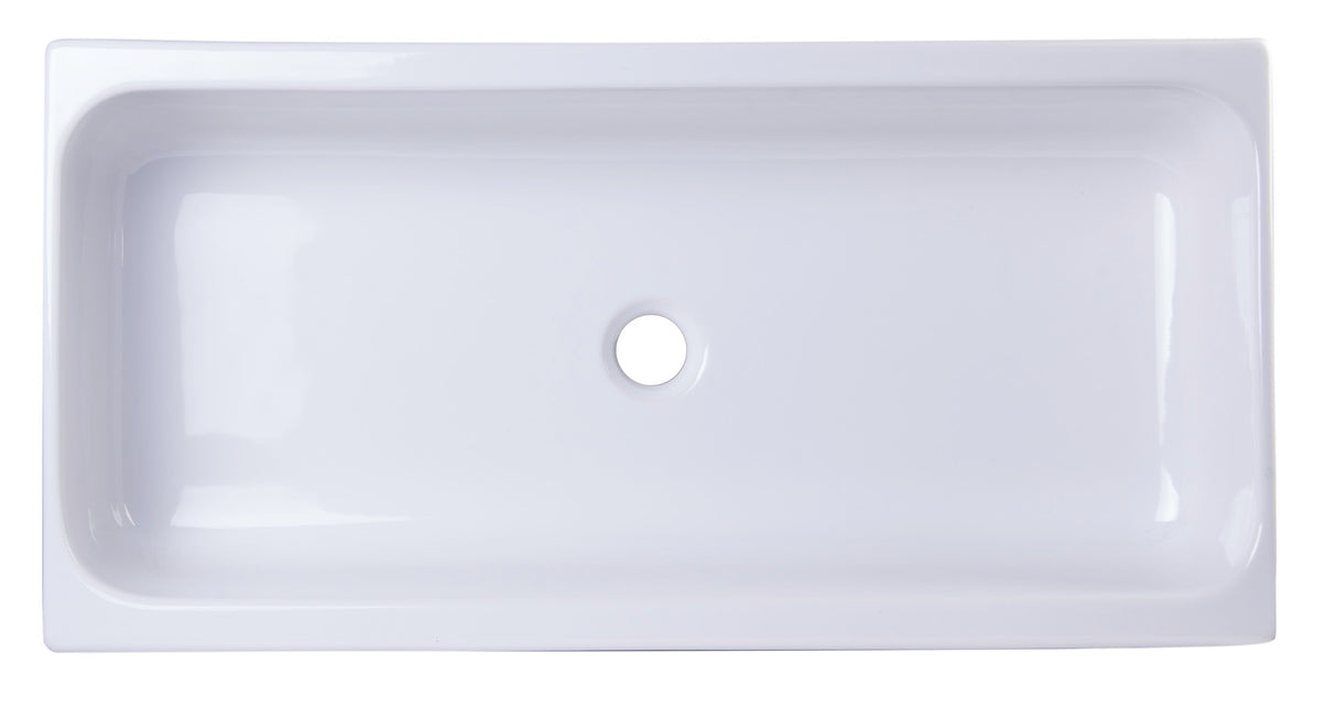 ALFI brand AB36TR  36" White Above Mount Fireclay Bath Trough Sink