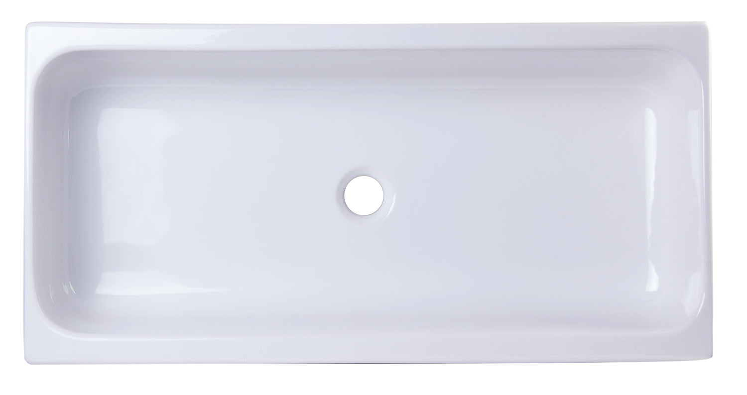 ALFI brand AB36TR  36" White Above Mount Fireclay Bath Trough Sink