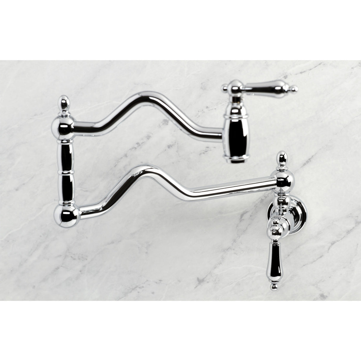 Kingston Brass KS2101AL Heritage Wall Mount Pot Filler, Polished Chrome
