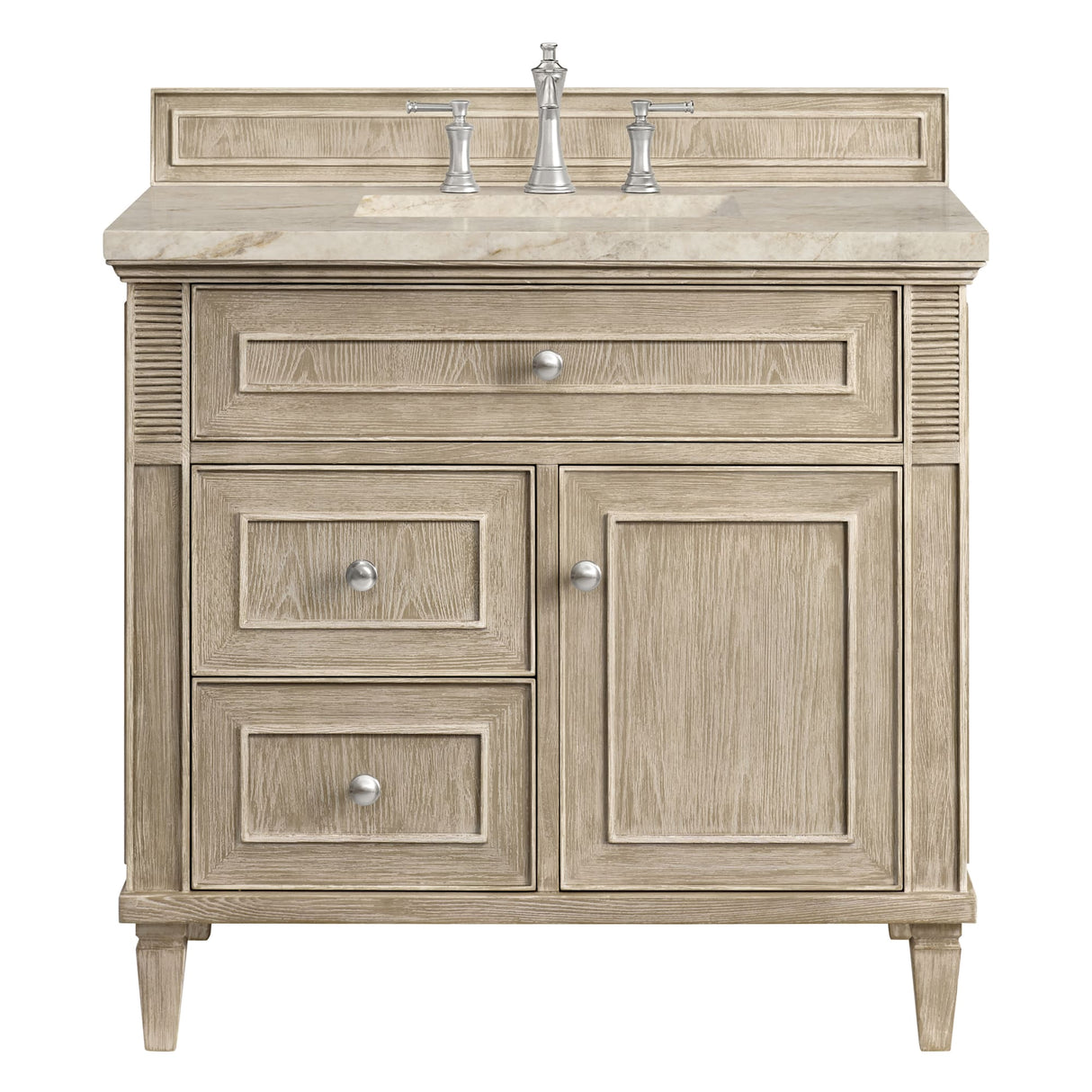 Lorelai 36" Single Vanity, Whitewashed Oak, w/ 3 CM Tajnar Eclos Top