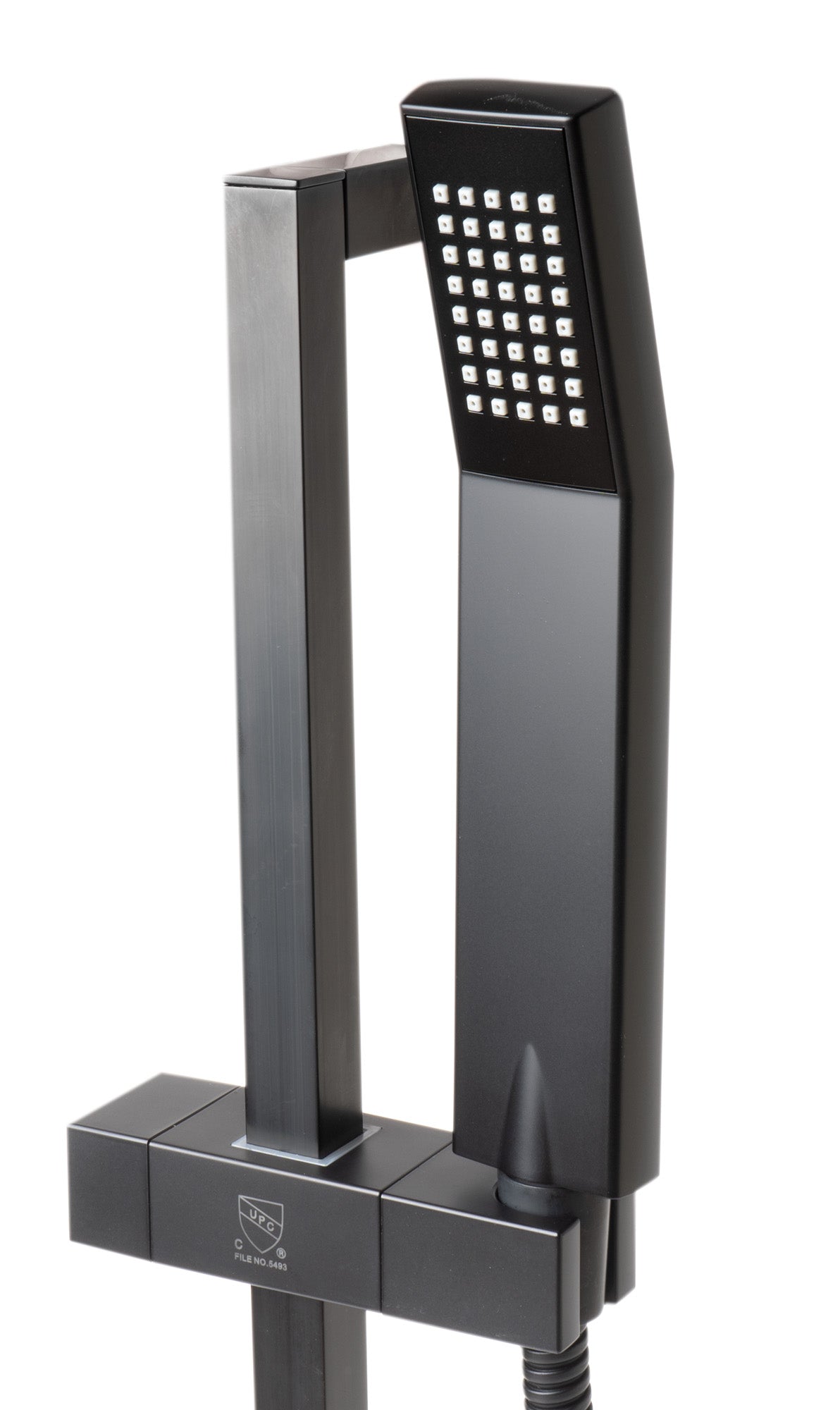 Black Matte Square Sliding Rail Hand Shower Set