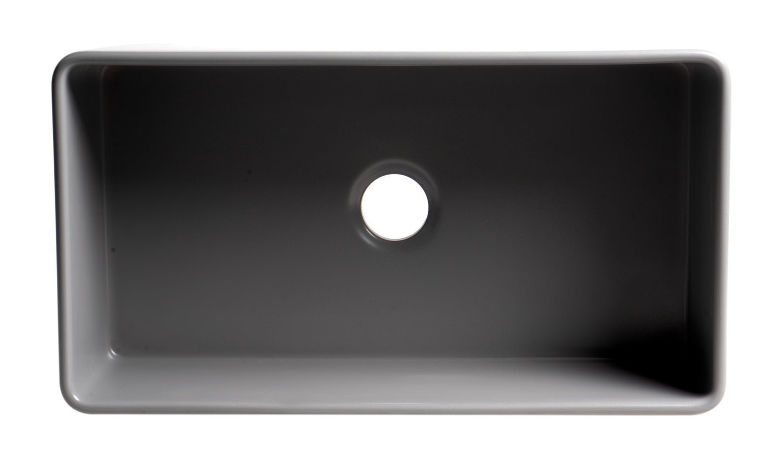 Gray Matte Smooth Apron 33" x 18" Single Bowl Fireclay Farm Sink