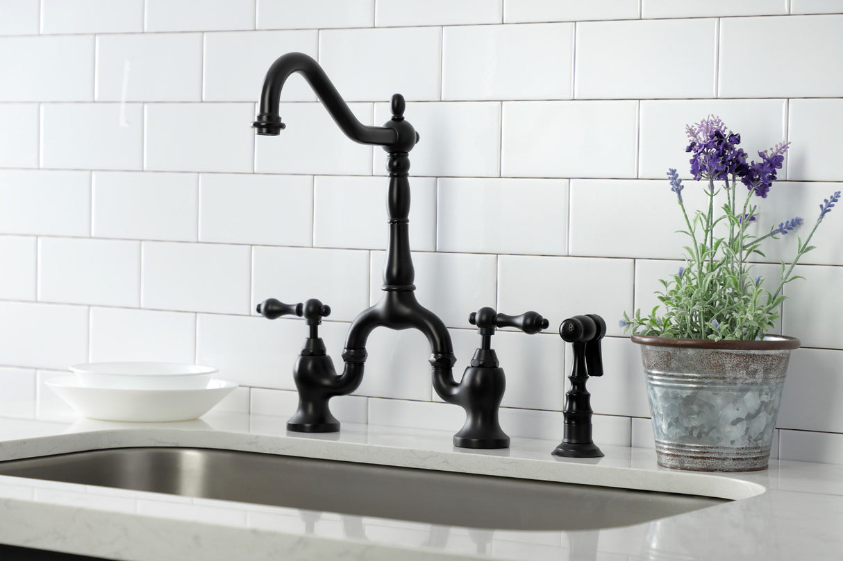 Kingston Brass KS7750ALBS Kitchen Faucet, Matte Black