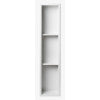 ALFI brand 8" x 36" White Matte Stainless Steel Vertical Triple Shelf Bath Shower Niche