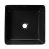 ALFI brand ABC903-BM Black Matte 16" Modern Square Above Mount Ceramic Sink
