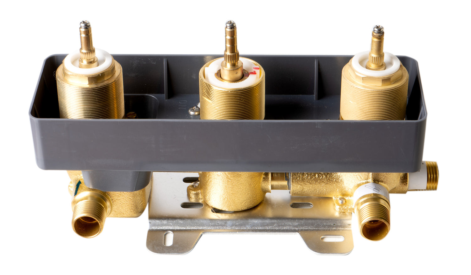 Black Matte 3-Way Thermostatic Valve Shower Mixer Square Knobs