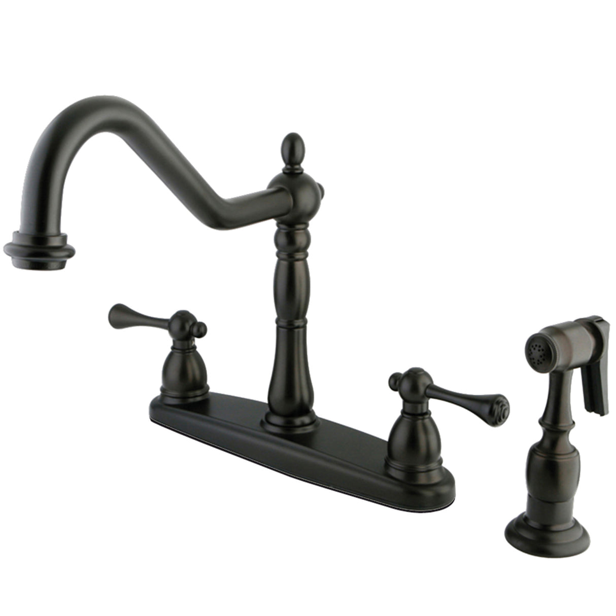 Kingston Brass KB7755BLBS English Vintage Centerset Kitchen Faucet, Oil Rubbed Bronze
