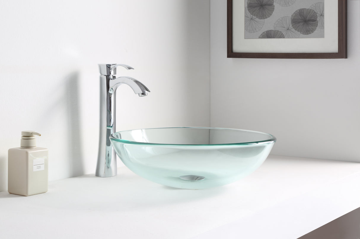 ANZZI BB420-12 Mythic Series Vessel Sink in Lustrous Clear
