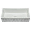 ALFI brand AB3618HS-W 36 inch White Reversible Smooth / Fluted Single Bowl Fireclay Farm Sink