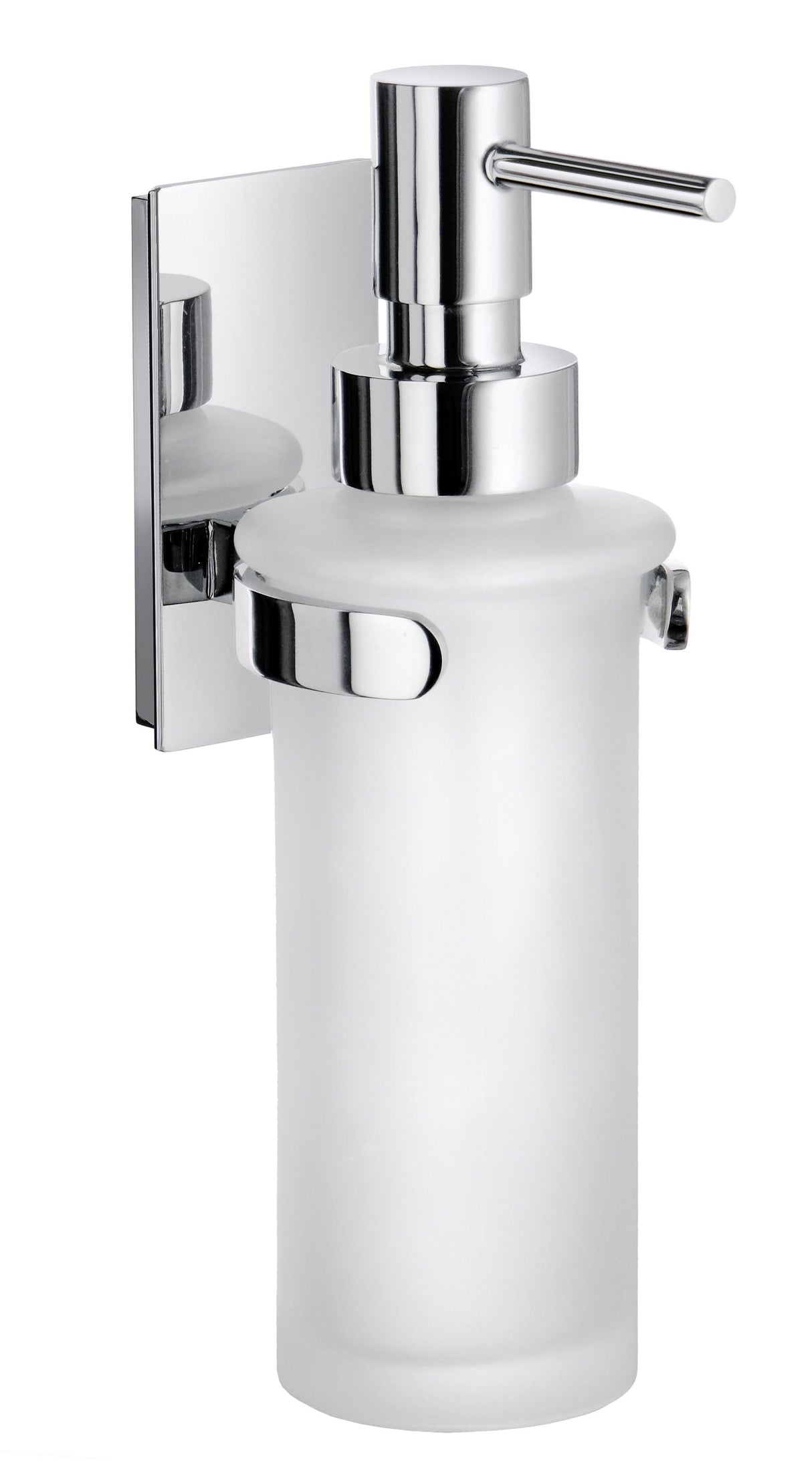Smedbo Pool Holder with Frosted Glass Soap Dispenser in Polished Chrome