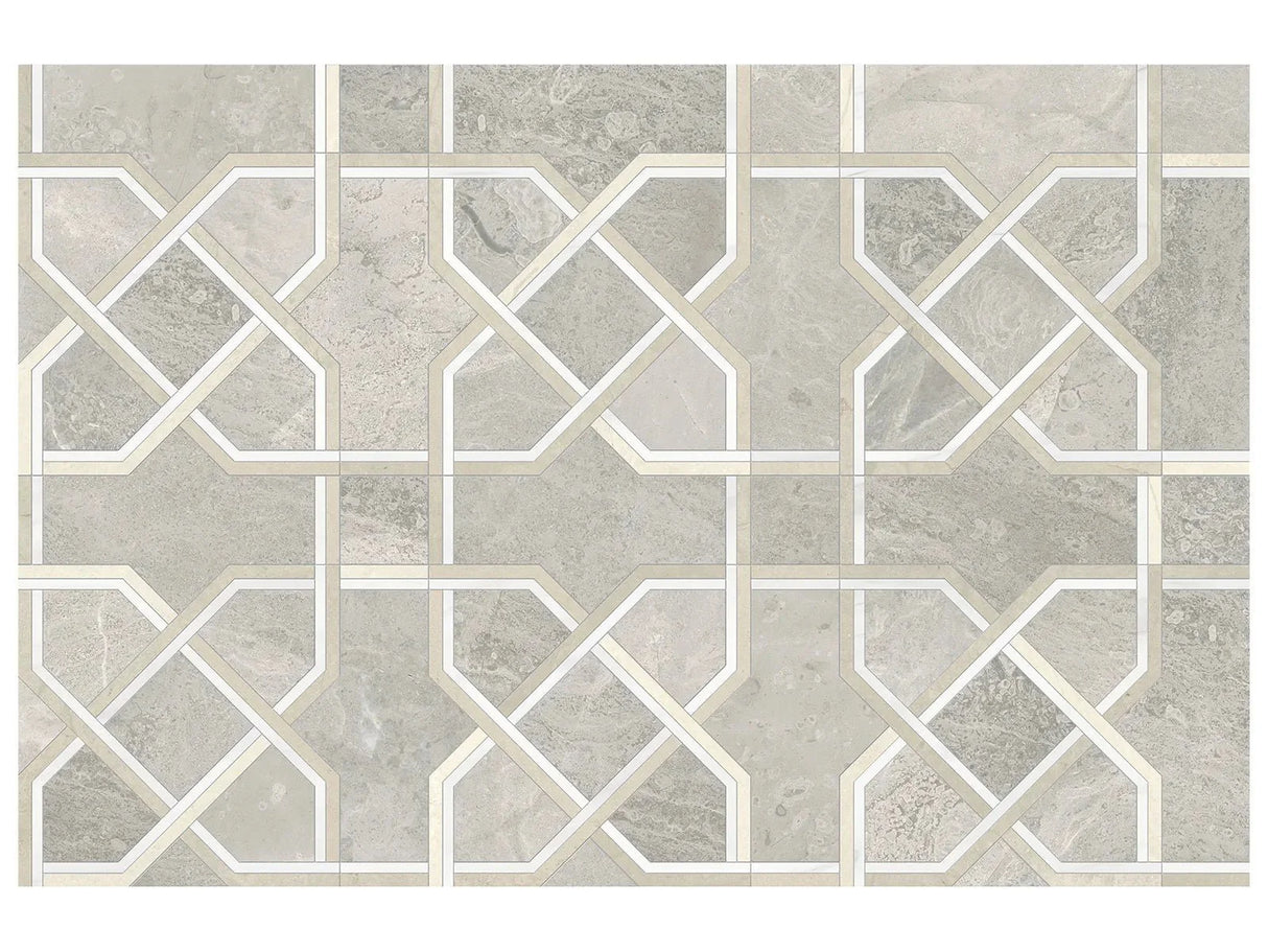 Anatolia Tile Utopio Madina Clay Honed Natural Stone Waterjet Mosaic 5001-0386-0 Madina Clay - premium natural stone mosaic tile from Anatolia Tile, available at PoshHaus showroom in Keene, NH