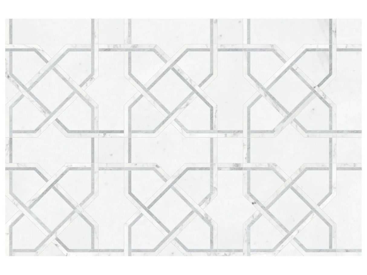 Anatolia Tile Utopio Madina Dove Honed Natural Stone Waterjet Mosaic 5001-0384-0 Madina Dove - premium natural stone mosaic tile from Anatolia Tile, available at PoshHaus showroom in Keene, NH