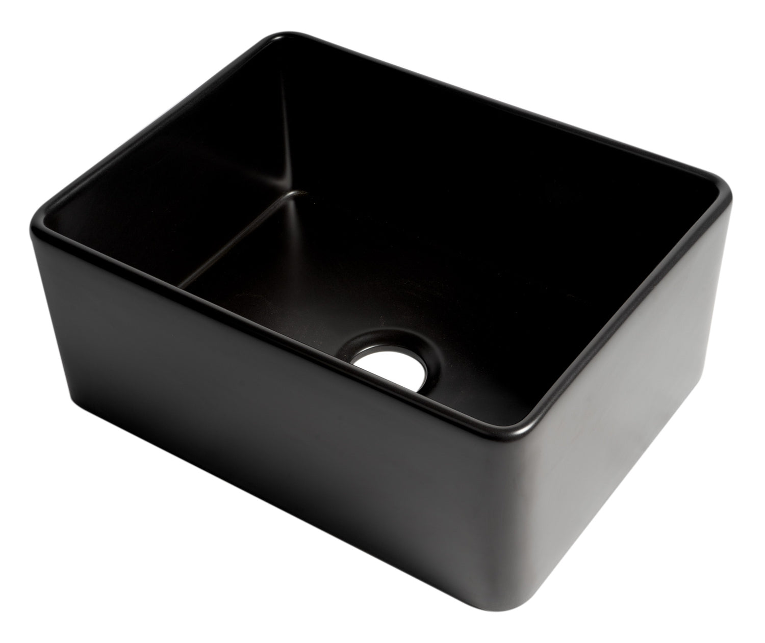 Black Matte Smooth Apron 24" x 18" Single Bowl Fireclay Farm Sink