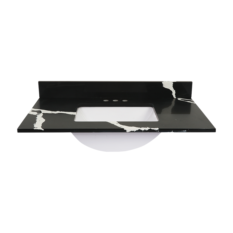 36" Black Marquina Quartz Top