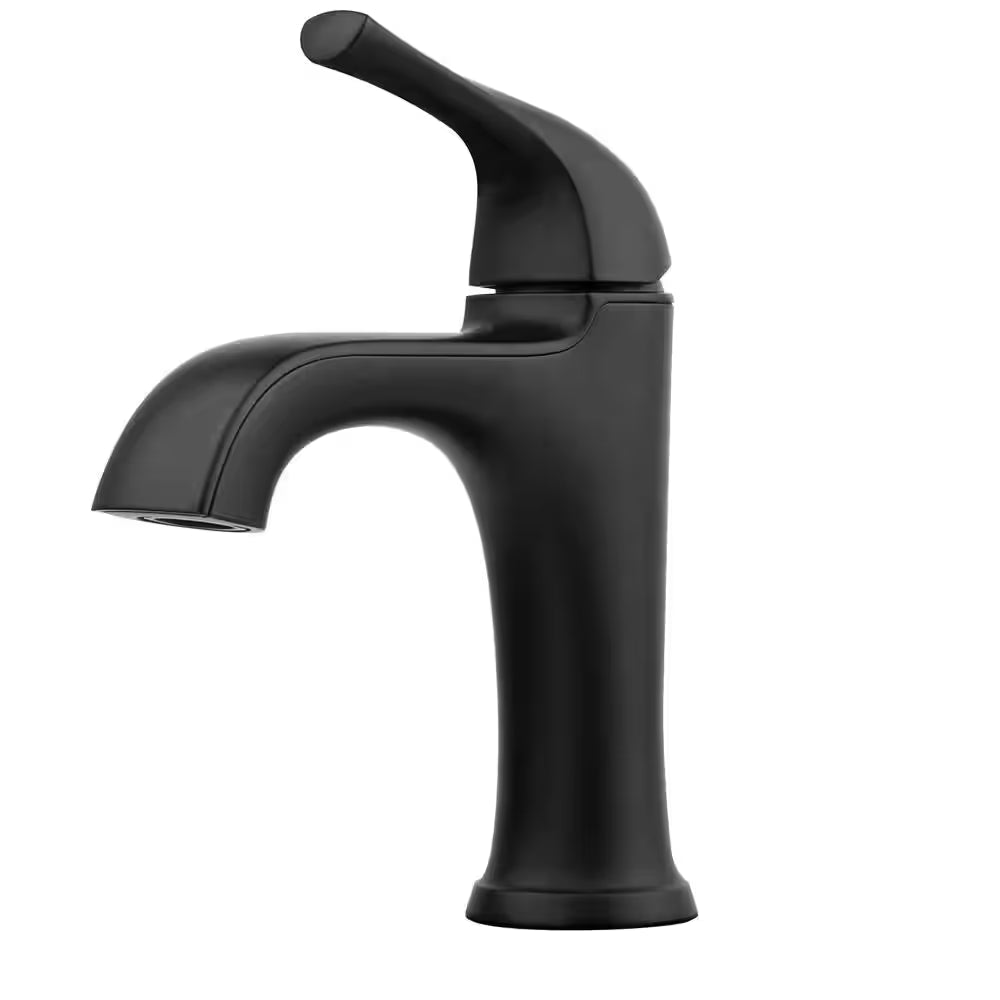 Pfister Ladera Single Handle Single Hole Bathroom Faucet in Matte Black LF-042-LRBB
